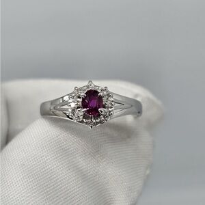 Ruby Diamond Platinum Ring
